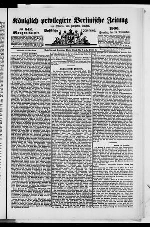 Königlich privilegirte Berlinische Zeitung von Staats- und gelehrten Sachen vom 18.11.1906