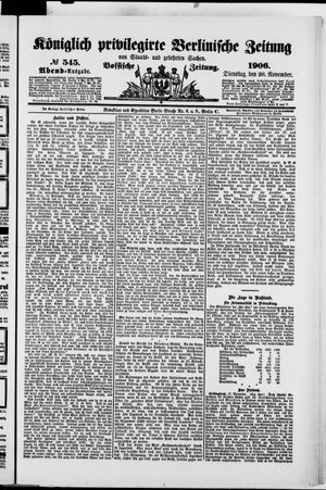 Königlich privilegirte Berlinische Zeitung von Staats- und gelehrten Sachen vom 20.11.1906