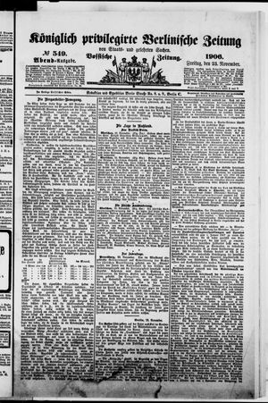 Königlich privilegirte Berlinische Zeitung von Staats- und gelehrten Sachen vom 23.11.1906