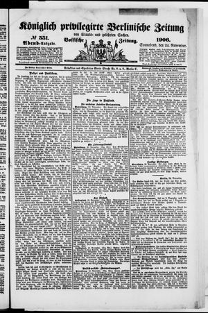 Königlich privilegirte Berlinische Zeitung von Staats- und gelehrten Sachen vom 24.11.1906