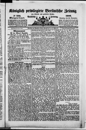 Königlich privilegirte Berlinische Zeitung von Staats- und gelehrten Sachen vom 25.11.1906