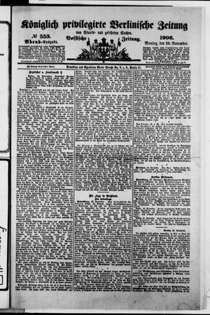Königlich privilegirte Berlinische Zeitung von Staats- und gelehrten Sachen on Nov 26, 1906