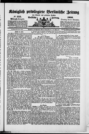 Königlich privilegirte Berlinische Zeitung von Staats- und gelehrten Sachen vom 27.11.1906