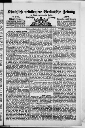 Königlich privilegirte Berlinische Zeitung von Staats- und gelehrten Sachen on Nov 29, 1906