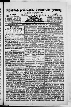 Königlich privilegirte Berlinische Zeitung von Staats- und gelehrten Sachen vom 30.11.1906