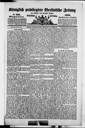 Königlich privilegirte Berlinische Zeitung von Staats- und gelehrten Sachen on Dec 1, 1906
