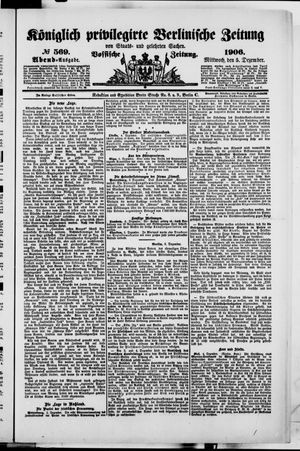 Königlich privilegirte Berlinische Zeitung von Staats- und gelehrten Sachen on Dec 5, 1906