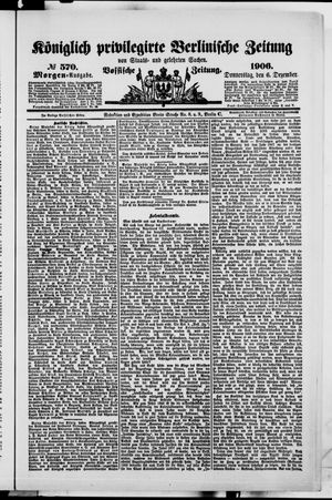 Königlich privilegirte Berlinische Zeitung von Staats- und gelehrten Sachen vom 06.12.1906