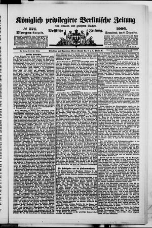 Königlich privilegirte Berlinische Zeitung von Staats- und gelehrten Sachen on Dec 8, 1906