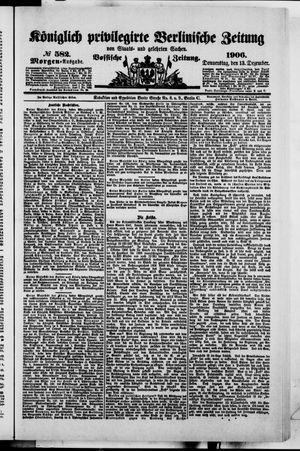 Königlich privilegirte Berlinische Zeitung von Staats- und gelehrten Sachen vom 13.12.1906