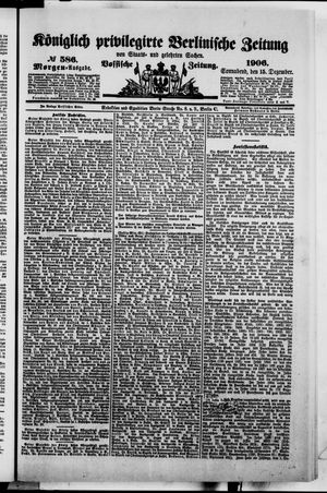 Königlich privilegirte Berlinische Zeitung von Staats- und gelehrten Sachen on Dec 15, 1906