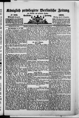 Königlich privilegirte Berlinische Zeitung von Staats- und gelehrten Sachen vom 17.12.1906