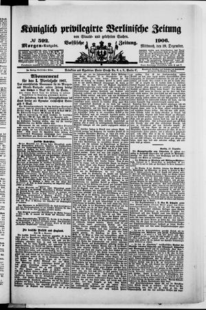 Königlich privilegirte Berlinische Zeitung von Staats- und gelehrten Sachen vom 19.12.1906