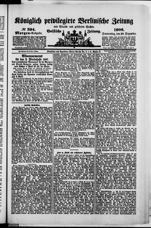 Königlich privilegirte Berlinische Zeitung von Staats- und gelehrten Sachen vom 20.12.1906