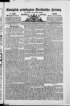 Königlich privilegirte Berlinische Zeitung von Staats- und gelehrten Sachen on Dec 21, 1906