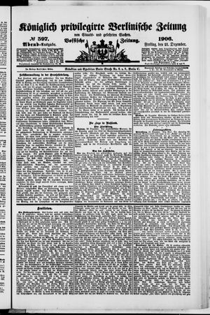 Königlich privilegirte Berlinische Zeitung von Staats- und gelehrten Sachen on Dec 21, 1906