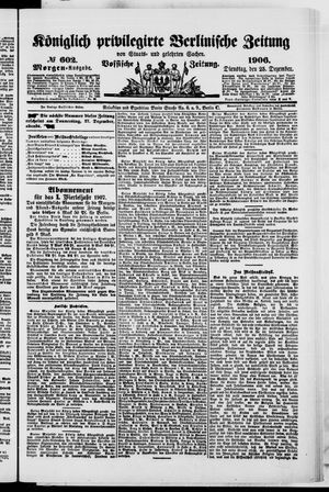 Königlich privilegirte Berlinische Zeitung von Staats- und gelehrten Sachen vom 25.12.1906