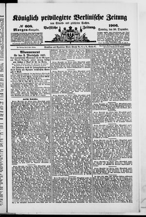 Königlich privilegirte Berlinische Zeitung von Staats- und gelehrten Sachen on Dec 30, 1906