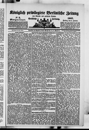 Königlich privilegirte Berlinische Zeitung von Staats- und gelehrten Sachen on Jan 4, 1907