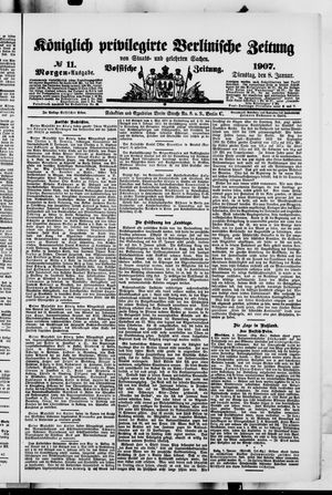 Königlich privilegirte Berlinische Zeitung von Staats- und gelehrten Sachen vom 08.01.1907
