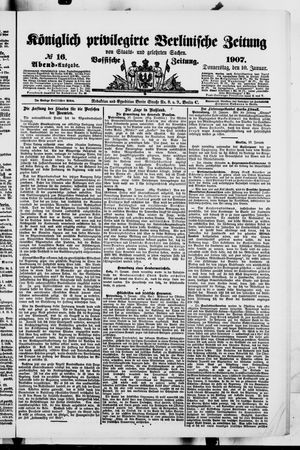 Königlich privilegirte Berlinische Zeitung von Staats- und gelehrten Sachen vom 10.01.1907