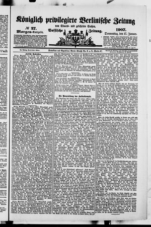 Königlich privilegirte Berlinische Zeitung von Staats- und gelehrten Sachen on Jan 17, 1907
