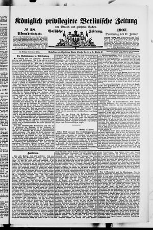 Königlich privilegirte Berlinische Zeitung von Staats- und gelehrten Sachen on Jan 17, 1907