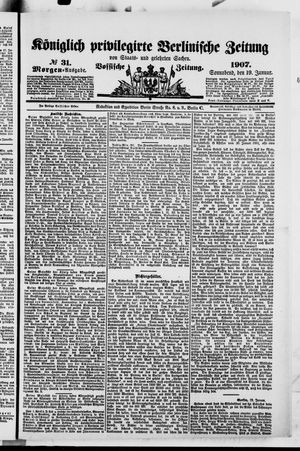 Königlich privilegirte Berlinische Zeitung von Staats- und gelehrten Sachen on Jan 19, 1907