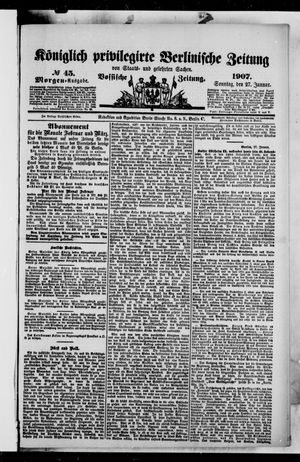 Königlich privilegirte Berlinische Zeitung von Staats- und gelehrten Sachen on Jan 27, 1907