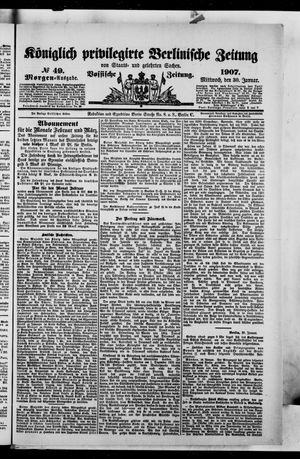Königlich privilegirte Berlinische Zeitung von Staats- und gelehrten Sachen on Jan 30, 1907