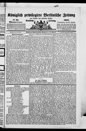 Königlich privilegirte Berlinische Zeitung von Staats- und gelehrten Sachen vom 31.01.1907