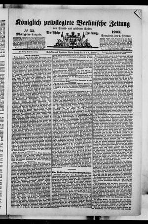 Königlich privilegirte Berlinische Zeitung von Staats- und gelehrten Sachen vom 02.02.1907