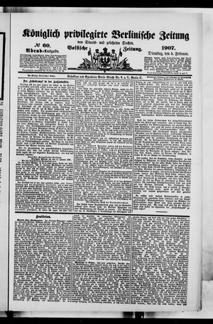Königlich privilegirte Berlinische Zeitung von Staats- und gelehrten Sachen vom 05.02.1907