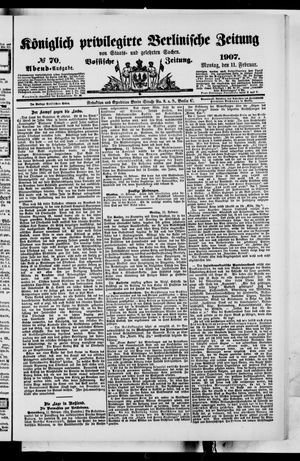 Königlich privilegirte Berlinische Zeitung von Staats- und gelehrten Sachen vom 11.02.1907