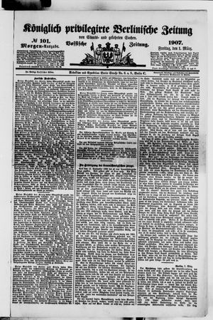 Königlich privilegirte Berlinische Zeitung von Staats- und gelehrten Sachen vom 01.03.1907