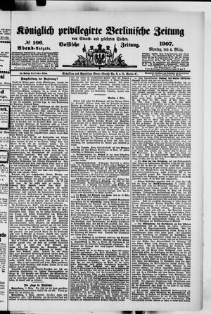 Königlich privilegirte Berlinische Zeitung von Staats- und gelehrten Sachen on Mar 4, 1907