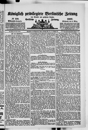 Königlich privilegirte Berlinische Zeitung von Staats- und gelehrten Sachen vom 06.03.1907