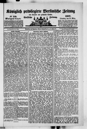 Königlich privilegirte Berlinische Zeitung von Staats- und gelehrten Sachen on Mar 12, 1907