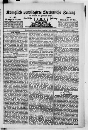 Königlich privilegirte Berlinische Zeitung von Staats- und gelehrten Sachen on Mar 20, 1907