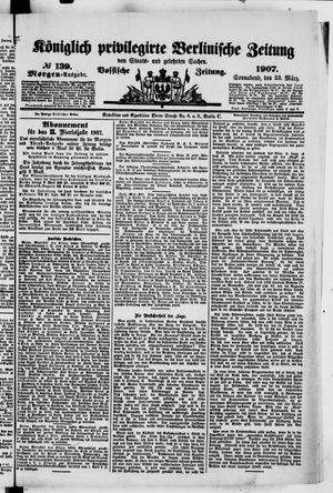 Königlich privilegirte Berlinische Zeitung von Staats- und gelehrten Sachen vom 23.03.1907
