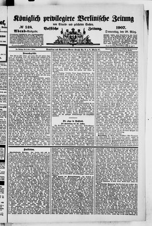 Königlich privilegirte Berlinische Zeitung von Staats- und gelehrten Sachen on Mar 28, 1907