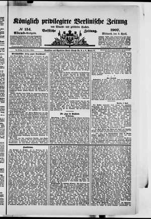 Königlich privilegirte Berlinische Zeitung von Staats- und gelehrten Sachen vom 03.04.1907