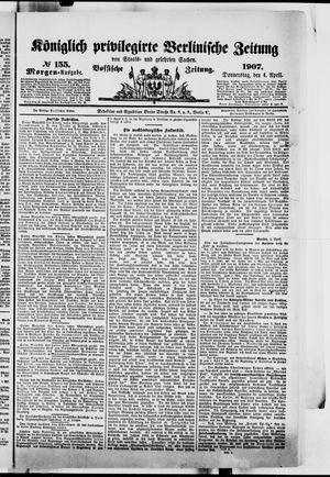 Königlich privilegirte Berlinische Zeitung von Staats- und gelehrten Sachen vom 04.04.1907