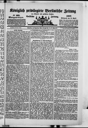 Königlich privilegirte Berlinische Zeitung von Staats- und gelehrten Sachen vom 10.04.1907