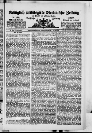 Königlich privilegirte Berlinische Zeitung von Staats- und gelehrten Sachen vom 10.04.1907