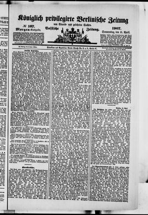 Königlich privilegirte Berlinische Zeitung von Staats- und gelehrten Sachen on Apr 11, 1907