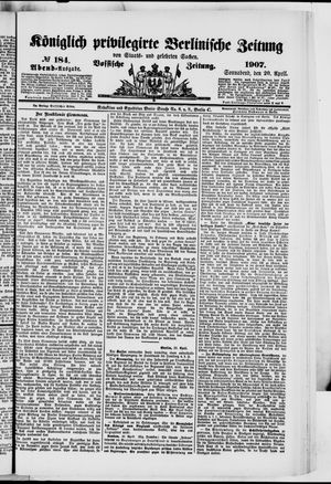Königlich privilegirte Berlinische Zeitung von Staats- und gelehrten Sachen vom 20.04.1907