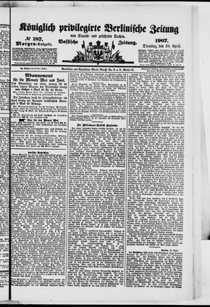 Königlich privilegirte Berlinische Zeitung von Staats- und gelehrten Sachen vom 23.04.1907