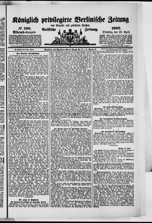 Königlich privilegirte Berlinische Zeitung von Staats- und gelehrten Sachen vom 23.04.1907