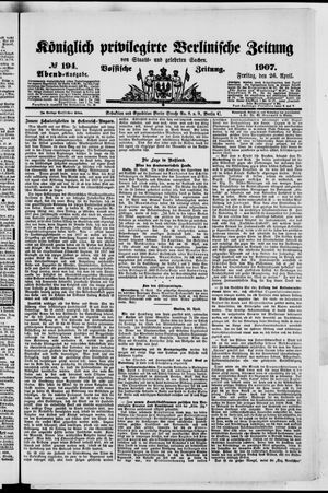 Königlich privilegirte Berlinische Zeitung von Staats- und gelehrten Sachen on Apr 26, 1907